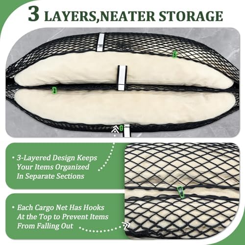 3-Layer Cargo Net for GMC Acadia, Buick Enclave, Chevrolet Traverse 2024-2026 - Image 4