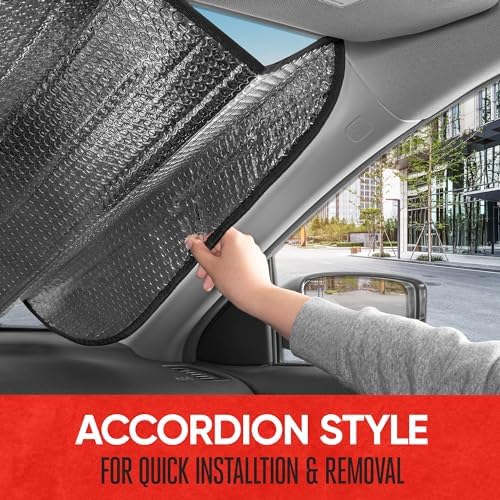 Motor Trend Black Accordion Folding Car Windshield Sun Shade - Image 5