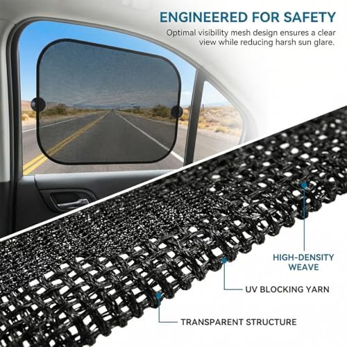 2 Pack 14.17 x 17.32 Inch Car Window Sunshades, Rear Side - Image 4