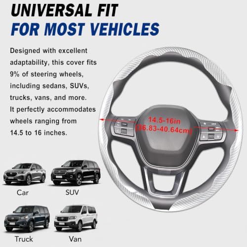 3pcs Universal Carbon Fiber Steering Wheel Cover, Anti-Slip & Segmented Design - Image 2