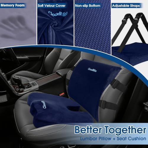 CloudBliss Ergonomic Seat Cushion & Lumbar Support Pillow Set - Image 4