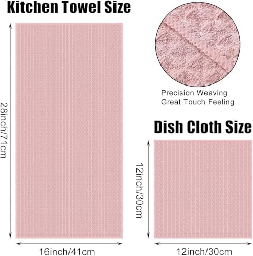 Homaxy Microfiber Waffle Weave Kitchen Towels Set, 8 Pack, Mixed Color - Image 3