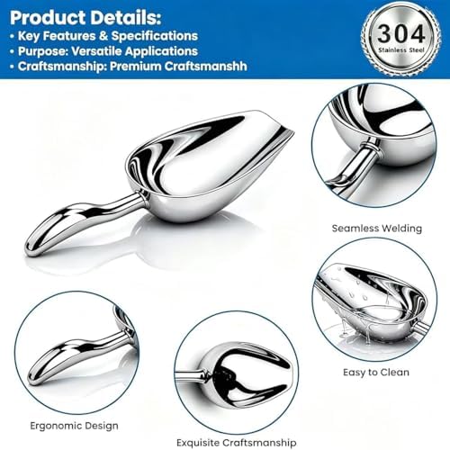 8 oz 304 stainless steel ice scoop, suitable - Image 4