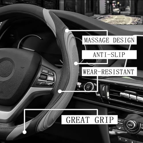 Osilly 15 Inch Artificial Leather Steering Wheel Cover - Image 3