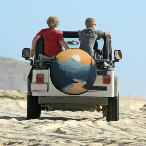 Spare Tire Cover Mountain Adventure Protectors Weatherproof Dust-Proof Nature - Image 6