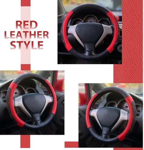 Elantrip Leather Steering Wheel Cover 14 1/2 to 15 inch Universal Padded Soft - Image 4
