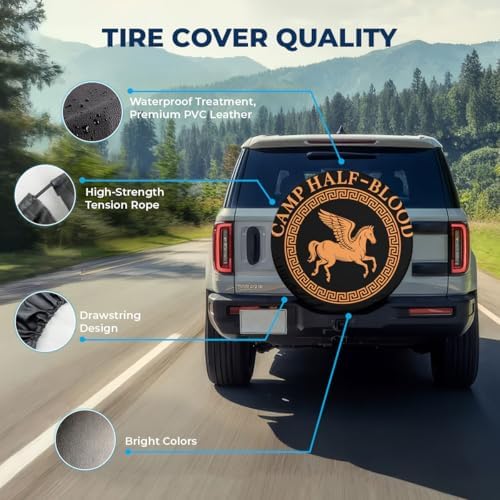 GENANY Mythical Winged Art Thick PVC Leather Spare Tire Cover Size 14 - Image 4
