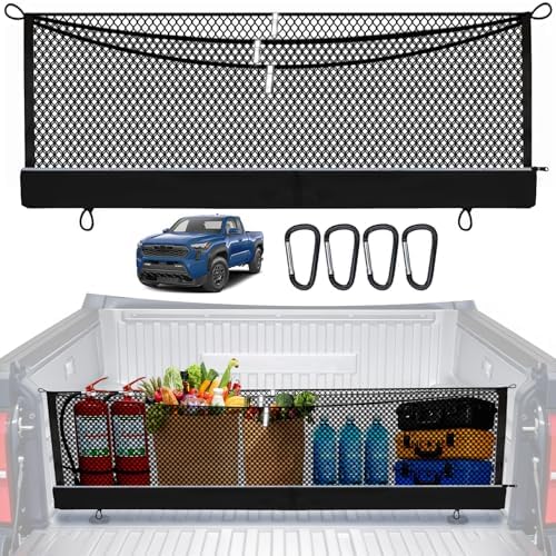 3-Layer Cargo Net for Toyota Tacoma 2005-2026, Zoned Storage Truck Bed Net by MakeLifeBetter