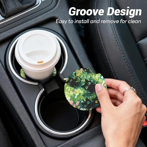 Car Cup Holder Ceramic Coasters 2 Pack, 2.56 in Anti Slip Absorbent Coaster - Image 7