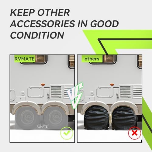 RVMATE RV Tire Covers, Dual Axle Wheel Cover, 2 Pack, Fit 27"-30" Dia. Tire - Image 6