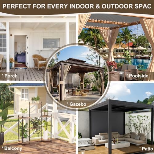 Outdoor Curtains for Patio Waterproof Rod Pocket 8 Pcs 54x84 Inch White - Image 7