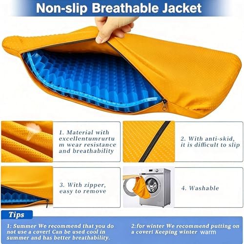 Gel Seat Cushion, Cool & Breathable 16inX13.7inX1in，ZD-Cheng - Image 5