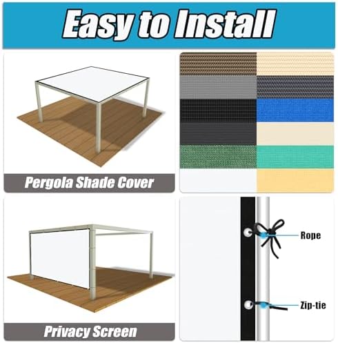 Amagenix 90% Pergola Shade Cover 10' X 18' Sun Shade Cloth - Image 3