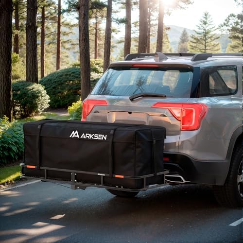 ARKSEN 60" x 23" x 5.5" Folding Hitch Cargo Carrier w/Net&Straps - Image 2