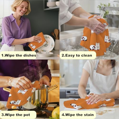 Cartoon Cat Kitchen Towel, Cute Cat Lover Gifts - Image 6