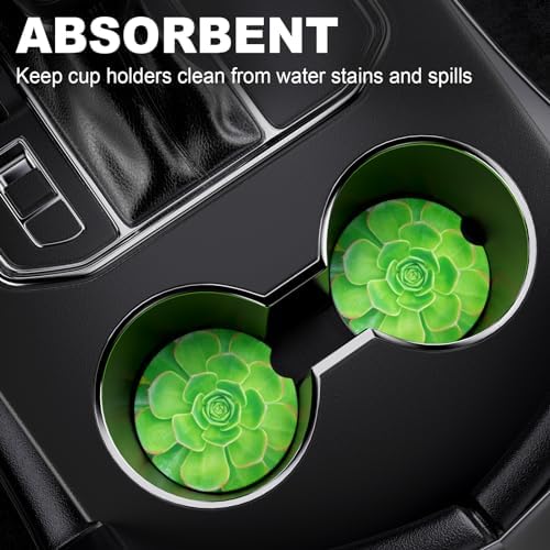 2 Pack Car Cup Holder Coaster, 2.63 inch Anti Slip Insert Absorbent Ceramic Car - Image 7