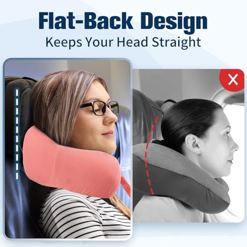 Cirorld Neck Pillow for Traveling, Travel Pillows for Airplanes Red - Image 2