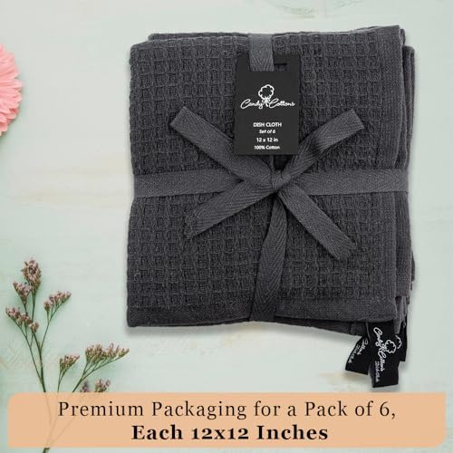 DishCloths Kitchen|Waffle Terry Check Weave Hand Towels|Cotton 12x12" Reusable - Image 4
