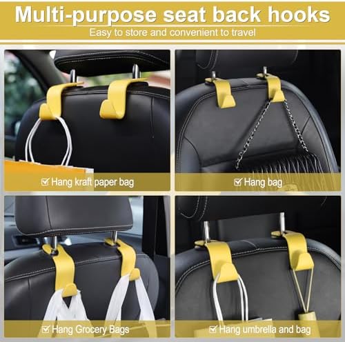 LivTee Car Seat Headrest Hook, Car Headrest Hidden Hook, 4 Pack Universal Auto - Image 5