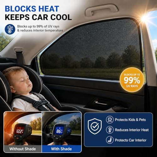 Car Window Shades for 2010-2024 Toyota 4Runner Rear Window Mesh Sun Shade - Image 2