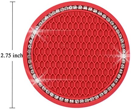 2 Pack Bling Car Cup Holder Coaster, 2.75 Inch Cup Holder Insert Mat - Image 2