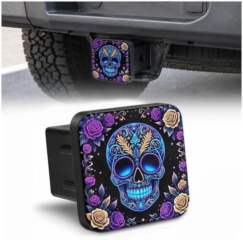 Trailer Hitch Covers Sugar Skull Rose Heavy Duty 2 Inch Hitch Cover by Unknown
