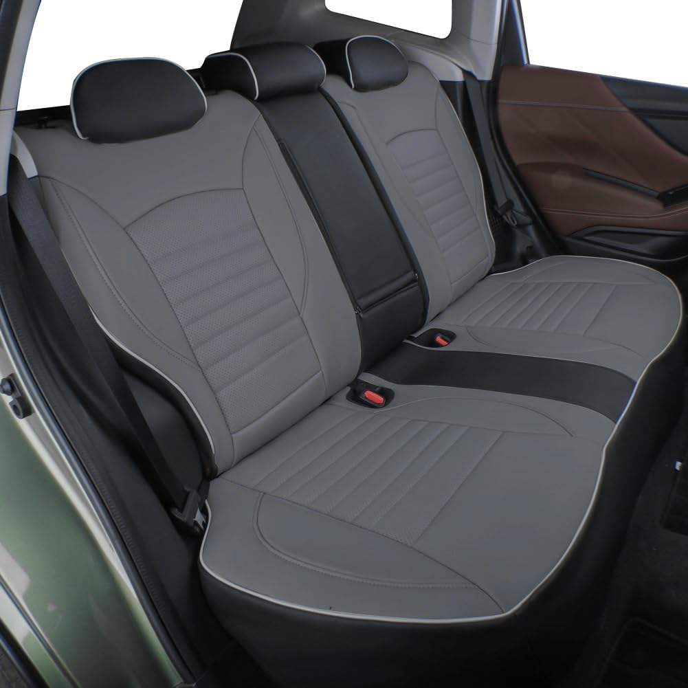 EKR Sportage Seat Covers Custom Fit for KIA Sportage S,EX,LX,SX,SX Turbo 2017 2018 2019 2020 2021 2022 Leather Car Seat Cover Full Set - Faux Leather (Black/Gray)