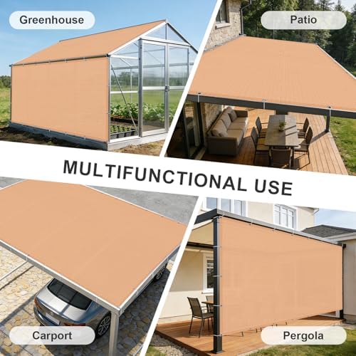 Cool Area Sun Shade Cloth with Grommets, Peach Fuzz - Image 6