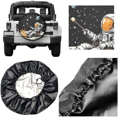 Astronaut Marshmallow Spare Tire Cover Wheel Protectors Weatherproof Sun - Image 3