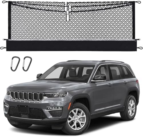 3Layer Cargo Net for Jeep GrandCherokee 2022-26, Integrated Zipper Bag by Lonyaqui