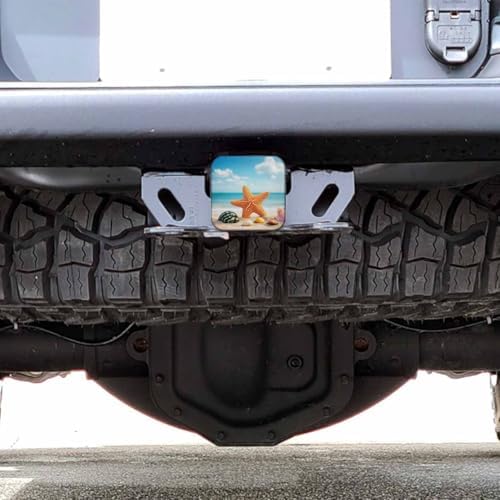 Seashell Trailer Hitch Tube Cover Plug Cap, Colorful Ocean Beach Starfish - Image 6