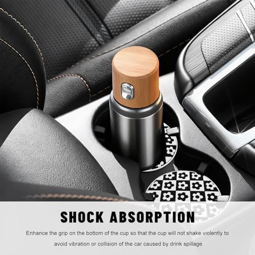 4 PCS Car Cup Coasters, 2.76 Inch Shockproof Auto Cup Holder Insert Coaster - Image 4
