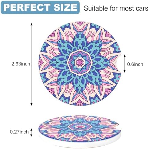 2 Pack Car Cup Holder Coasters, 2.63 inch Anti Slip Insert Absorbent Ceramic - Image 7