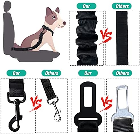 COOYOO Dog Seat Belt, 3 Piece Set Retractable Dog Car Harness Adjustable Dog - Image 4