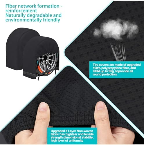 K-Musculo RV Tire Covers 2-Pack, 5 Layer Nonwoven Waterproof Wheel Covers - Image 6