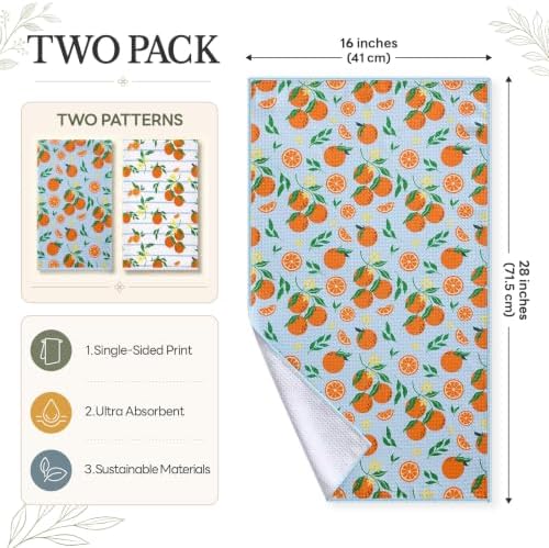 Homaxy Large Waffle Weave Kitchen Towels 2 Pack - Image 2