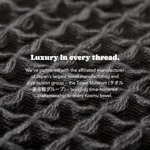 Luxury Organic Japanese Cotton Waffle Bath Towel | Thick, Quick Dry Bathroom - Image 5