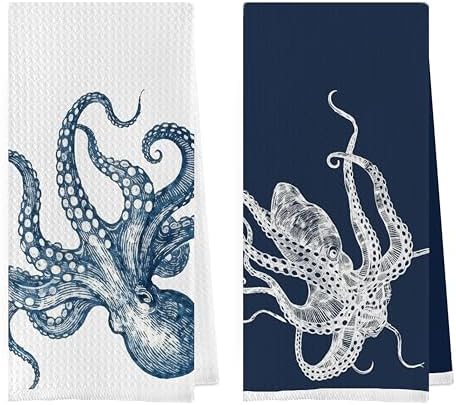 Coastal Octopus Bathroom Decor Set by Geqtt