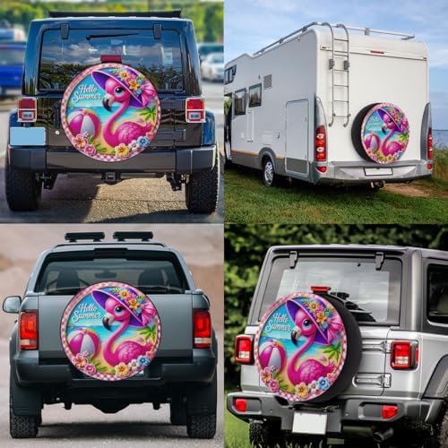 Rv Spare Tire Cover Wheel Summer Flamingo Tire Covers Wheel Protectors - Image 6