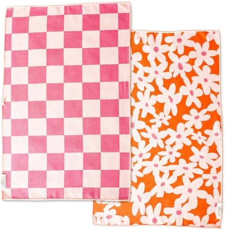 crae. Reversible Microfiber Hand Towel, Check Your Blossoms by CraeHome