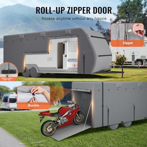 VEVOR Travel Trailer Cover, 27-30 ft RV Cover, 4-Layer Non-Woven Fabric Camper - Image 5