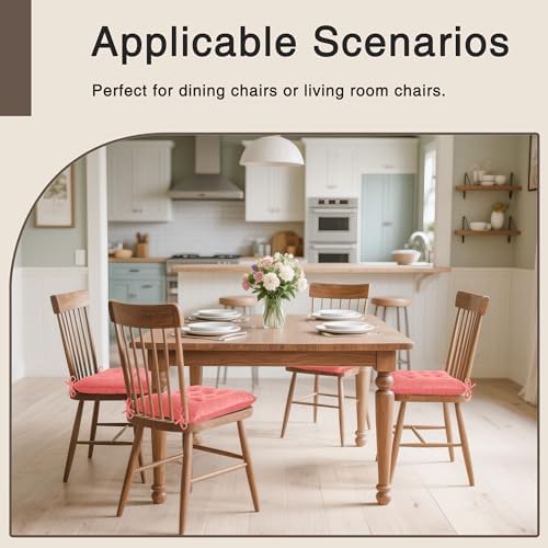 OVOV 2 Pack Chair Cushions for Dining Chairs 15.5"x15.5" Pink - Image 5