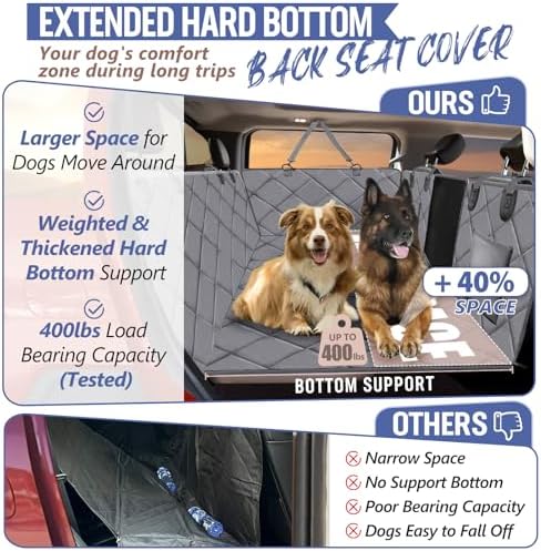 Dog Truck Seat Cover for Back Seat, Hard Bottom Pet Hammock - Image 2