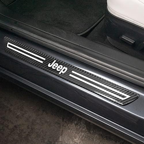 iPick Image for Jeep Black Real Carbon Fiber 4 Pcs Universal Door Sill Step - Image 2