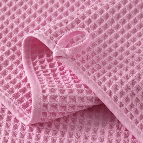 Microfiber Waffle Bath Towels, 4 Pieces, Fast Drying, Lint Free 430 GSM - Image 3