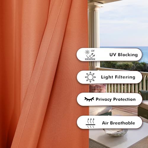 BONZER Outdoor Curtains for Patio Waterproof Thick Privacy - Image 4