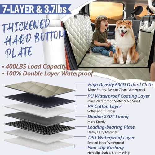 Dog Truck Seat Cover for Back Seat, Hard Bottom Pet Hammock - Image 5