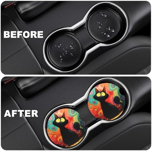 2 Pack Car Cup Holder Coaster, 2.63 inch Anti Slip Insert Absorbent Ceramic Car - Image 5
