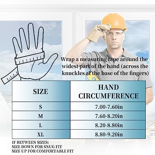 Mens Work Gloves, Synthetic Leather Mechanic Gloves, Touchscreen, Construction - Image 4