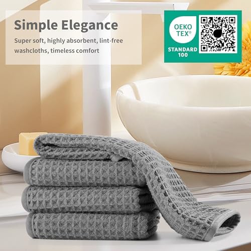MICROFI Microfiber Waffle Face Towels, 2 Pieces, Fast Drying, Lint Free 430 GSM - Image 6